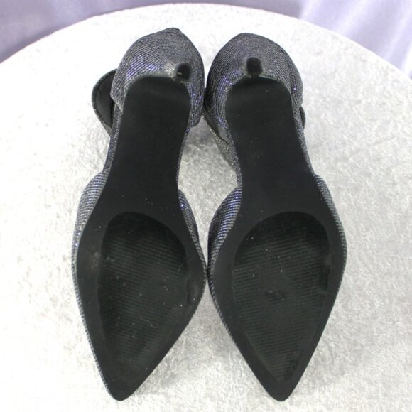 N by Nicole Miller Black Glitter Ankle Strap Heels – NWOB - Picture 6 of 8